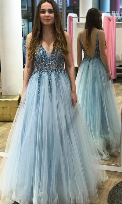 SP1929,Sexy Prom Dress,V-Neck Prom Dress,Beading Prom Dress,A-Line Prom Dress,Long Prom Dress,Evening Dress