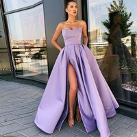 SP1932,Sleeveless Prom Dress,Purple Elegant Evening Dress,Side Slit Prom Dresses - Thumbnail 1