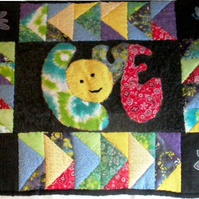 Love quilted wall-hanging 