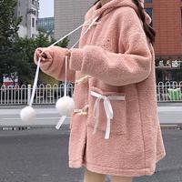 Cute Plush Warm Hoodie Coat - Thumbnail 5