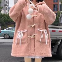 Cute Plush Warm Hoodie Coat - Thumbnail 6