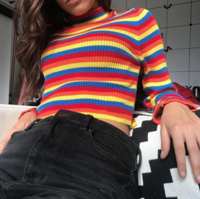 RAINBOW HIGH NECK SWEATER