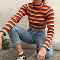 RAINBOW HIGH NECK SWEATER - Thumbnail 1