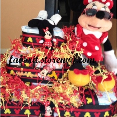 Red minnie mouse diaper cake - Thumbnail 4