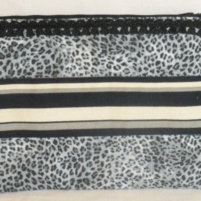 Animal print cosmetic bag/clutch
