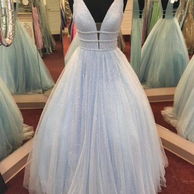 A-line sparkly prom dresses rhinestone long evening dress - Thumbnail 2