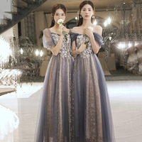 Cute tulle lace long prom dress A line evning dress - Thumbnail 7