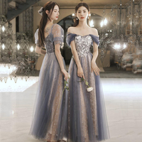 Cute tulle lace long prom dress A line evning dress - Thumbnail 8