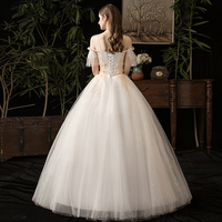 Cute tulle lace long prom dress A line evening gown - Thumbnail 4