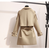 Double Breasted British Style Trench Coat - Thumbnail 3