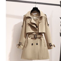 Double Breasted British Style Trench Coat - Thumbnail 2