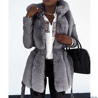Women Autumn Winter Warm Faux Fur Coat  - Thumbnail 6