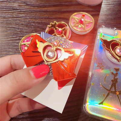 New sailor moon transfiguration airbag holder phone ring buckle