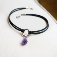 Purple Crystal Choker Necklace Creative - Thumbnail 3