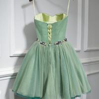 Sweetheart Cute green short prom dress, homecoming dress - Thumbnail 1