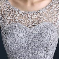 Cute A-line Grey lace short homecoming dress - Thumbnail 2