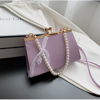  Pearl Decor Leather Handbag Elegant - Thumbnail 5