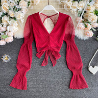 Puff Sleeve Blouse Women Blusa Woman - Thumbnail 7
