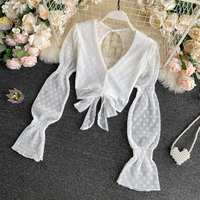 Puff Sleeve Blouse Women Blusa Woman - Thumbnail 4