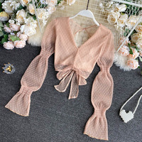Puff Sleeve Blouse Women Blusa Woman - Thumbnail 5