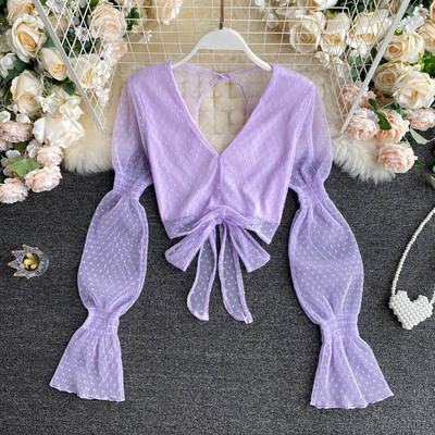 Puff Sleeve Blouse Women Blusa Woman