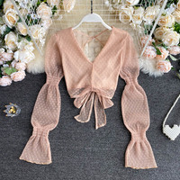 Puff Sleeve Blouse Women Blusa Woman - Thumbnail 6