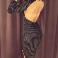 Sexy Women'S Long Sleeve Open Back Dress - Thumbnail 2