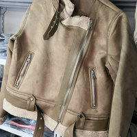  Thick Warm Turn-down Collar Jacket with Belt  - Thumbnail 7