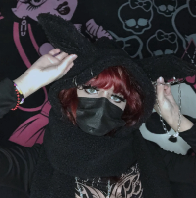 Goth Grunge Cute Rabbit Cap Scarf