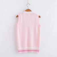 Rabbit Embroidery Pattern Sweater Vest  - Thumbnail 4
