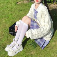 Autumn Winter Knitted Outerwear V Neck - Thumbnail 5