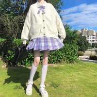 Autumn Winter Knitted Outerwear V Neck - Thumbnail 3