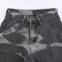 Free Shipping-TIE DYE HIGH WAIST LOOSE JEANS - Thumbnail 6