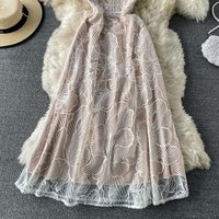  Lace Floral Maxi Dress Sleeveless O Neck  - Thumbnail 2