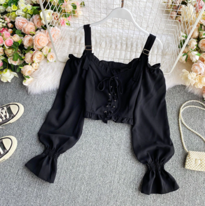 Slimming Long Sleeve Spaghetti Strap