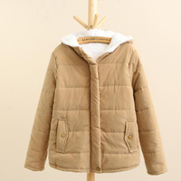  Cute Solid Color Cotton Women's Coat  - Thumbnail 6