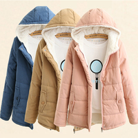 Cute Solid Color Cotton Women's Coat  - Thumbnail 4