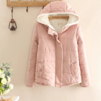  Cute Solid Color Cotton Women's Coat  - Thumbnail 3