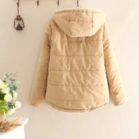  Cute Solid Color Cotton Women's Coat  - Thumbnail 7