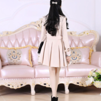 Elegant Beige and Black British Style Coat  - Thumbnail 5