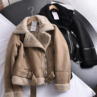 Shearling Sheepskin Leather Jackets Outwear - Thumbnail 1