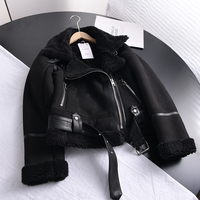Shearling Sheepskin Leather Jackets Outwear - Thumbnail 2
