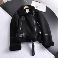 Shearling Sheepskin Leather Jackets Outwear - Thumbnail 5