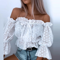 Summer Elegant Hollow Out Lace-Up - Thumbnail 2