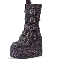 Sequined Gothic Street Wedges Women - Thumbnail 2