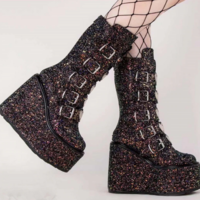 Sequined Gothic Street Wedges Women - Thumbnail 1
