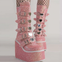 Sequined Gothic Street Wedges Women - Thumbnail 5