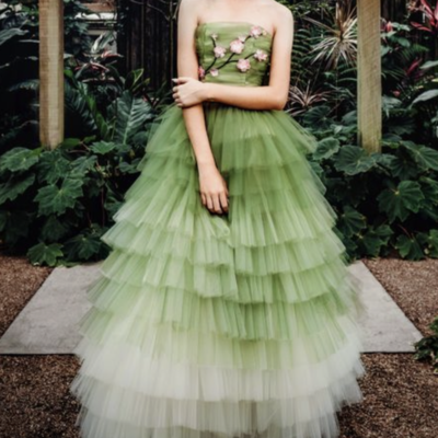 Green prom dresses floor length - Thumbnail 3