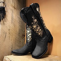  Bohemian Style Girl Boots Mid Calf Boot - Thumbnail 3
