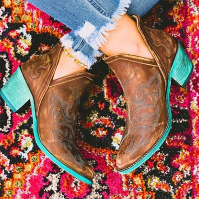 Autumn winter casual western cowboy ankle 